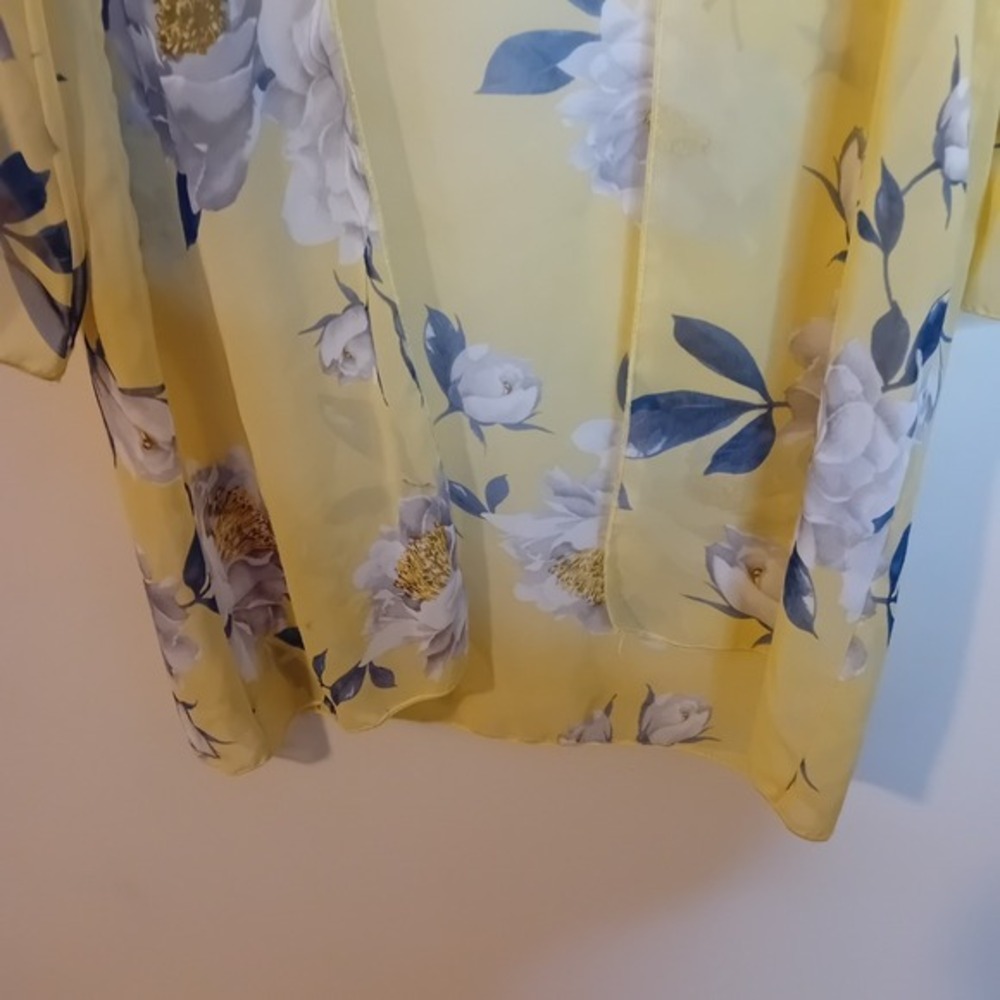 Women's I Joah Sheer Chiffon Lightweight Floral‎ Flower Cardigan Duster Office S - Picture 8 of 14